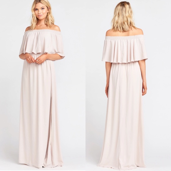 Show Me Your MuMu Dresses & Skirts - Show Me Your Mumu Hacienda Show Me The Ring Crisp Cream Tan Ruffle Gown